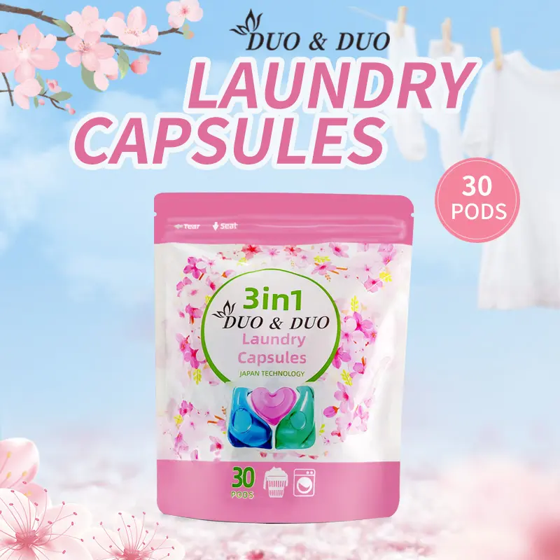 DuoDuo Bulk Order- Laundry Capsules in 30 Packets (30 Packets  X 3 in 1 Green Fruit)