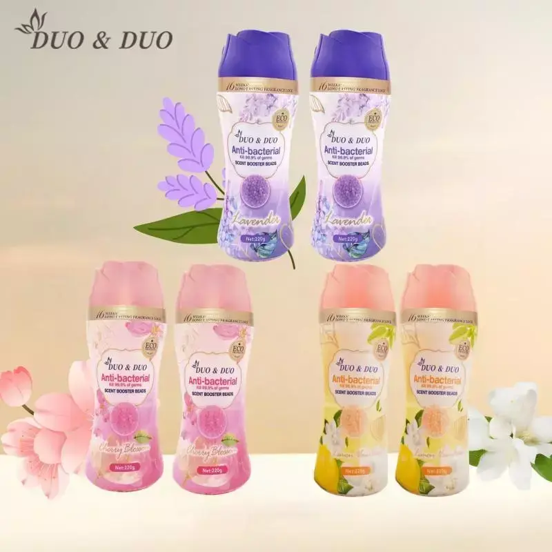 DuoDuo Bundle of 6bottles Scent Booster Beads-2 Cherry Blossom Scent/2 Lavender Scent/ 2 Lemon Vanilla Scent