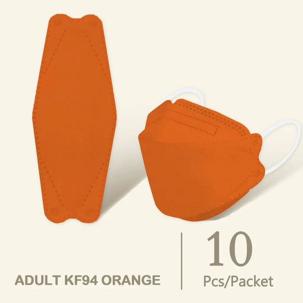 DuoDuo 4Ply KF94 Korea Design Mask BFE>99%   | Medical Mask - 20 X 10PCS (20 Packets Adult  Orange)